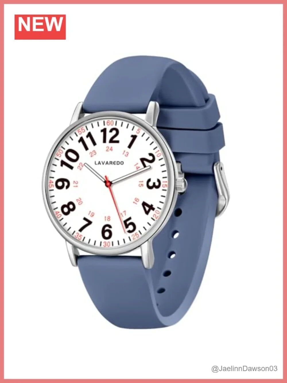 Nurse Watch for Women Luminous Dial Japanese Quartz Waterproof Silicone Strap